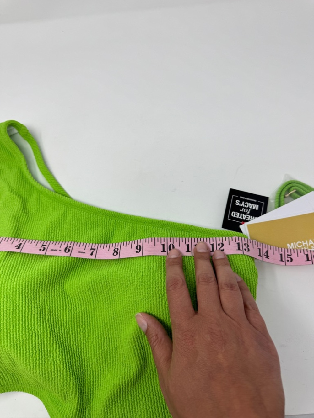 Michael Kors Lime Green One-Shoulder Side-Cutout One-Piece Swimsuit - Picture 8 of 11